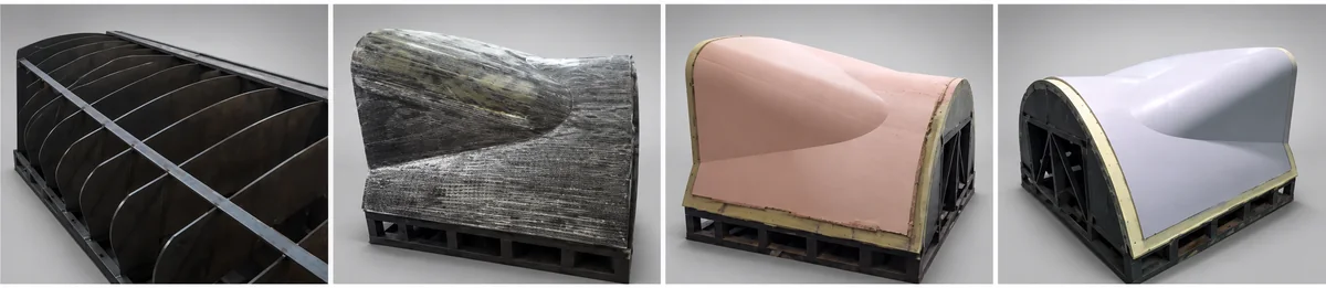 Steel frame, reinforced skin and finished master surface