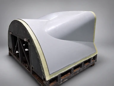 General-temperature composite mould on a support frame